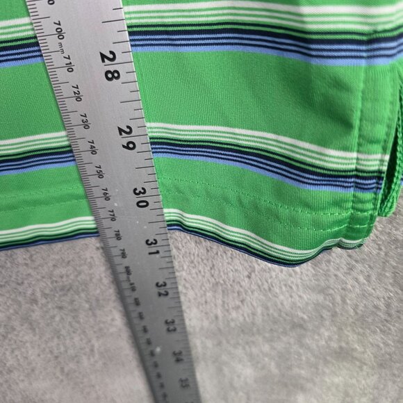 Mens Jack Nicklaus Green Blue Striped Golf Polo Shirt Polyester Short Sleeve XL - Picture 7 of 8